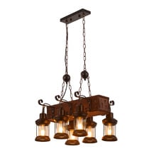 Debra Pine Wood 6-Light Pendant Light
